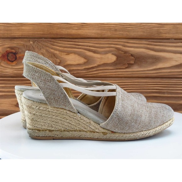GNWflex Size‎ 7 Slingback Heel Beige Synthetic M Width Morgan - Picture 5 of 10